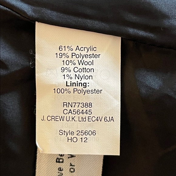 J.Crew Blue Tweed Jacket Blazer Black Trim Wool Blend Small - Picture 6 of 6